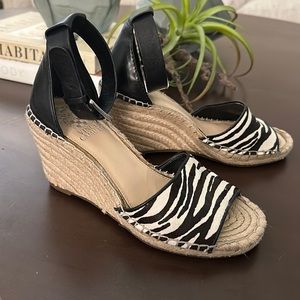 Vince Camino Zebra Espadrille Wedge- Size 7